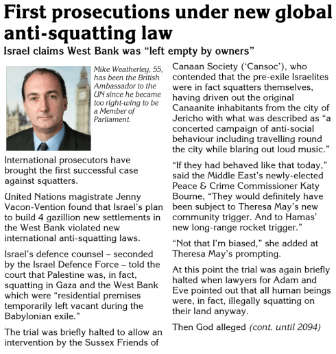 israel palestine settlements squatting